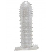 Гелевая прозрачная насадка c шипами - 12 см. - Toyfa Basic - в Салавате купить с доставкой Гелевая прозрачная насадка c шипами - 12 см. - Toyfa Basic - в Салавате купить с доставкой