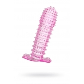 Гелевая розовая насадка с шипами - 12 см. - Toyfa Basic - в Салавате купить с доставкой