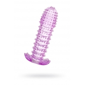 Гелевая фиолетовая насадка с шипами - 12 см. - Toyfa Basic - в Салавате купить с доставкой