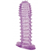 Гелевая фиолетовая насадка с шипами - 12 см. - Toyfa Basic - в Салавате купить с доставкой