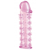 Гелевая розовая насадка на фаллос с шипами - 12 см. - Toyfa Basic - в Салавате купить с доставкой Гелевая розовая насадка на фаллос с шипами - 12 см. - Toyfa Basic - в Салавате купить с доставкой