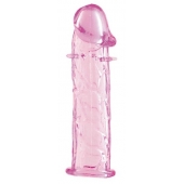 Гладкая розовая насадка с усиками под головкой - 12,5 см. - Toyfa Basic - в Салавате купить с доставкой