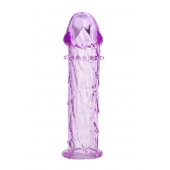 Гладкая фиолетовая насадка с усиками под головкой - 12,5 см. - Toyfa Basic - в Салавате купить с доставкой