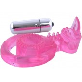 Розовая вибронасадка со стимулятор клитора   Язычок - Toyfa Basic - в Салавате купить с доставкой