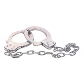 Наручники из металла с длинной цепочкой CHROME HANDCUFFS METAL HANDCUFFS W. KEY - NMC - купить с доставкой в Салавате