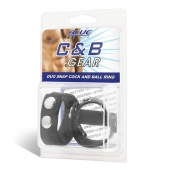 Утяжка на пенис с клёпками Duo Snap Cock And Ball Ring - BlueLine - купить с доставкой в Салавате