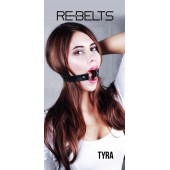 Чёрный кожаный чокер-кляп Tyra Black - Rebelts - купить с доставкой в Салавате