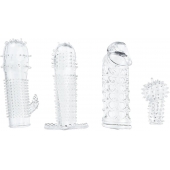 Набор из 4 насадок на член Pleasured Penis Enhancement Sleeve 4 Pack - XR Brands - в Салавате купить с доставкой