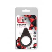 Чёрное эрекционное кольцо LIT-UP SILICONE STIMU RING 1 BLACK - Dream Toys - в Салавате купить с доставкой