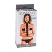 Ошейник с длинной лентой и наручниками Strap Bondage Kit Plus Size - Lola Games - купить с доставкой в Салавате