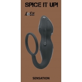 Серое эрекционное кольцо Sensation с анальным стимулятором - Lola Games - в Салавате купить с доставкой