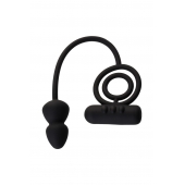 Чёрное эрекционное кольцо с вибропулькой и анальным хвостом - Erotist Adult Toys - в Салавате купить с доставкой