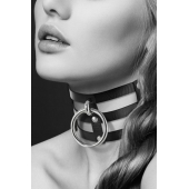 Чёрный тройной чокер с большим кольцом - Bijoux Pour Toi - купить с доставкой в Салавате