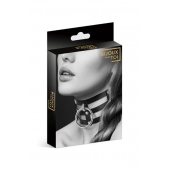 Чёрный тройной чокер с большим кольцом - Bijoux Pour Toi - купить с доставкой в Салавате