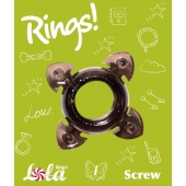 Чёрное эрекционное кольцо Rings Screw - Lola Games - в Салавате купить с доставкой