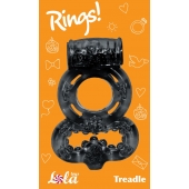 Чёрное эрекционное кольцо Rings Treadle с подхватом - Lola Games - в Салавате купить с доставкой