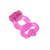 Розовое эрекционное кольцо Rings Treadle с подхватом - Lola Games - в Салавате купить с доставкой