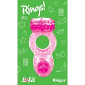 Розовое эрекционное кольцо с вибрацией Rings Ringer - Lola Games - в Салавате купить с доставкой