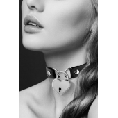 Черный чокер с замком в форме сердца - Bijoux Pour Toi - купить с доставкой в Салавате