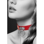Красный узенький чокер с кольцом - Bijoux Pour Toi - купить с доставкой в Салавате