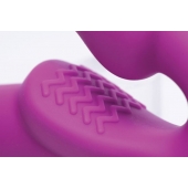 Ярко-розовый безремневой вибрострапон Evoke Vibrating Strapless Silicone Strap-on Dildo - XR Brands - купить с доставкой в Салавате