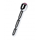 Серебристый уретральный плаг со стразом - 7 см. - ToyFa - купить с доставкой в Салавате