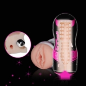 Мастурбатор-вагина Sex In A Can Vibra Vagina Tunnel - Lovetoy - в Салавате купить с доставкой