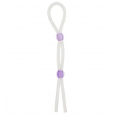 Прозрачное эрекционное кольцо-лассо SILICONE LASSO COCK RING DUAL BEADS - NMC - в Салавате купить с доставкой