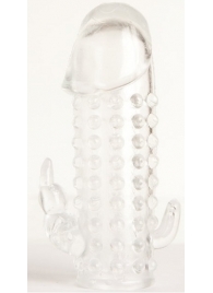 Гелевая прозрачная насадка с 2 отростками - 13 см. - Toyfa Basic - в Салавате купить с доставкой Гелевая прозрачная насадка с 2 отростками - 13 см. - Toyfa Basic - в Салавате купить с доставкой