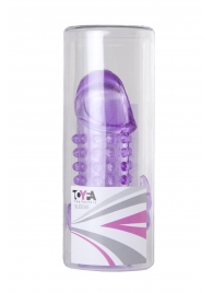 Закрытая фиолетовая насадка с 2 отростками - 13 см. - Toyfa Basic - в Салавате купить с доставкой Закрытая фиолетовая насадка с 2 отростками - 13 см. - Toyfa Basic - в Салавате купить с доставкой