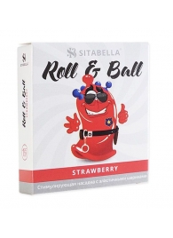 Стимулирующий презерватив-насадка Roll   Ball Strawberry - Sitabella - купить с доставкой в Салавате