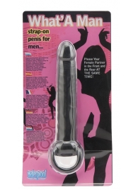 Чёрная насадка на пенис для анальной стимуляции WHATA MAN - 16 см. - Seven Creations - в Салавате купить с доставкой