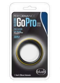 Черно-желтое силиконовое эрекционное кольцо Silicone Go Pro Cock Ring - Blush Novelties - в Салавате купить с доставкой