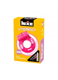 Розовое эрекционное виброкольцо Luxe VIBRO  Ужас Альпиниста  + презерватив - Luxe - в Салавате купить с доставкой