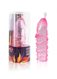 Закрытая рельефная насадка Crystal sleeve snakes в виде змеи с усиками - 14 см. - Erowoman-Eroman - в Салавате купить с доставкой