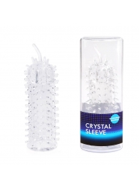 Закрытая рельефная насадка Crystal sleeve с усиками - 12 см. - Erowoman-Eroman - в Салавате купить с доставкой
