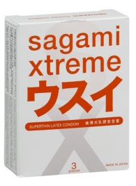 Ультратонкие презервативы Sagami Xtreme SUPERTHIN - 3 шт. - Sagami - купить с доставкой в Салавате