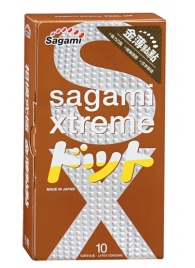 Презервативы Sagami Xtreme FEEL UP с точечной текстурой и линиями прилегания - 10 шт. - Sagami - купить с доставкой в Салавате