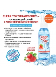 Очищающий спрей для игрушек CLEAR TOY Strawberry - 100 мл. - Биоритм - купить с доставкой в Салавате