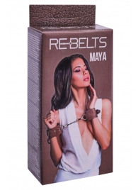 Коричневые кожаные наручники Maya - Rebelts - купить с доставкой в Салавате