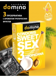Презервативы для орального секса DOMINO Sweet Sex с ароматом тропических фруктов - 3 шт. - Domino - купить с доставкой в Салавате