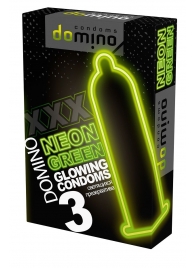 Презервативы DOMINO Neon Green со светящимся в темноте кончиком - 3 шт. - Domino - купить с доставкой в Салавате