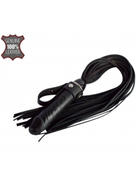Черная плеть  Ковбой  с ручкой-фаллосом - 55 см. - Sitabella - купить с доставкой в Салавате