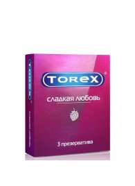 Презервативы Torex  Сладкая любовь  с ароматом клубники - 3 шт. - Torex - купить с доставкой в Салавате