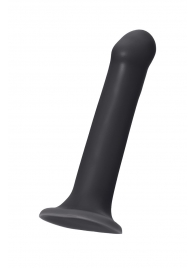 Черный фаллос на присоске Silicone Bendable Dildo L - 19 см. - Strap-on-me - купить с доставкой в Салавате