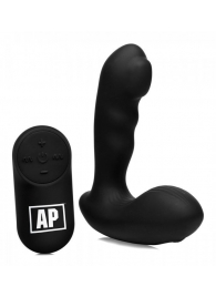 Черный стимулятор простаты Alpha-Pro 7X P-Milker Silicone Prostate Stimulator with Milking Bead - XR Brands - в Салавате купить с доставкой