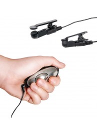 Черные электрические зажимы для сосков Shock Therapy Nipple Clamps - Pipedream - купить с доставкой в Салавате