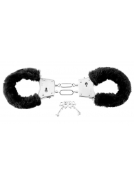 Меховые чёрные наручники Beginner s Furry Cuffs - Pipedream - купить с доставкой в Салавате