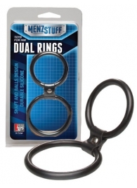 Чёрное двойное эрекционное кольцо Dual Rings Black - Dream Toys - в Салавате купить с доставкой