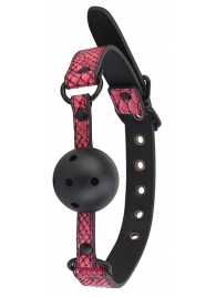 Черно-розовый кляп-шарик с отверстиями BALL GAG - Dream Toys - купить с доставкой в Салавате